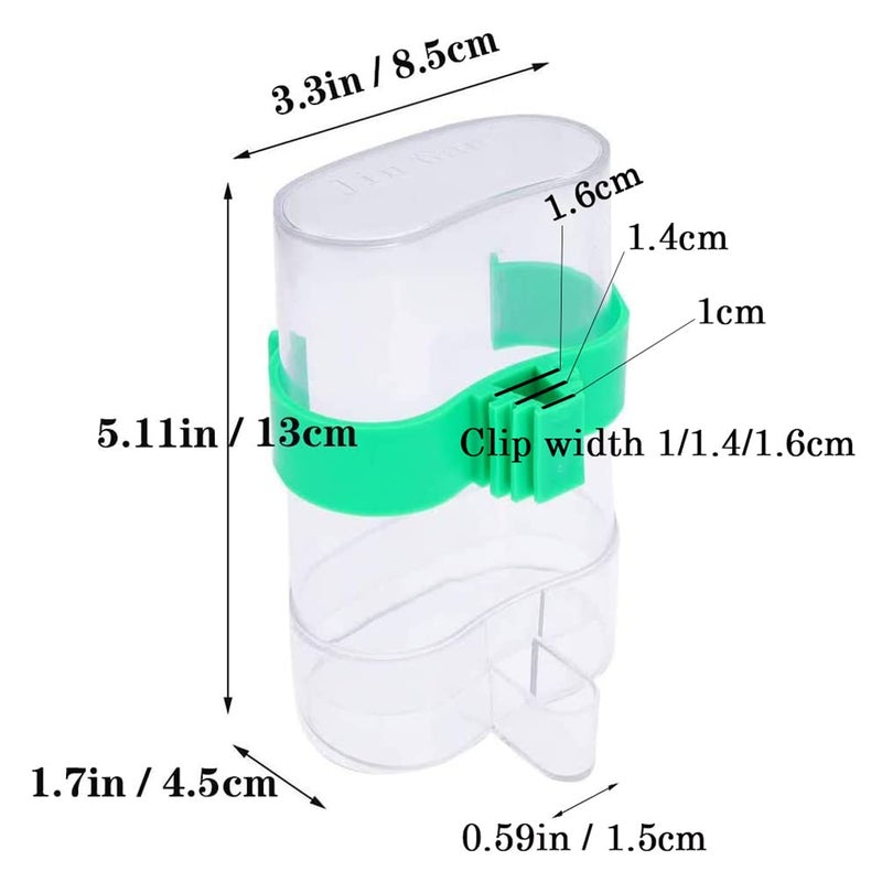 Seneme [2 Pack] Seneme Automatic Bird Water Dispenser for Cage, Birds Clear Dispenser Food Feeder, Bird Food Feeder for Cage - Image 2